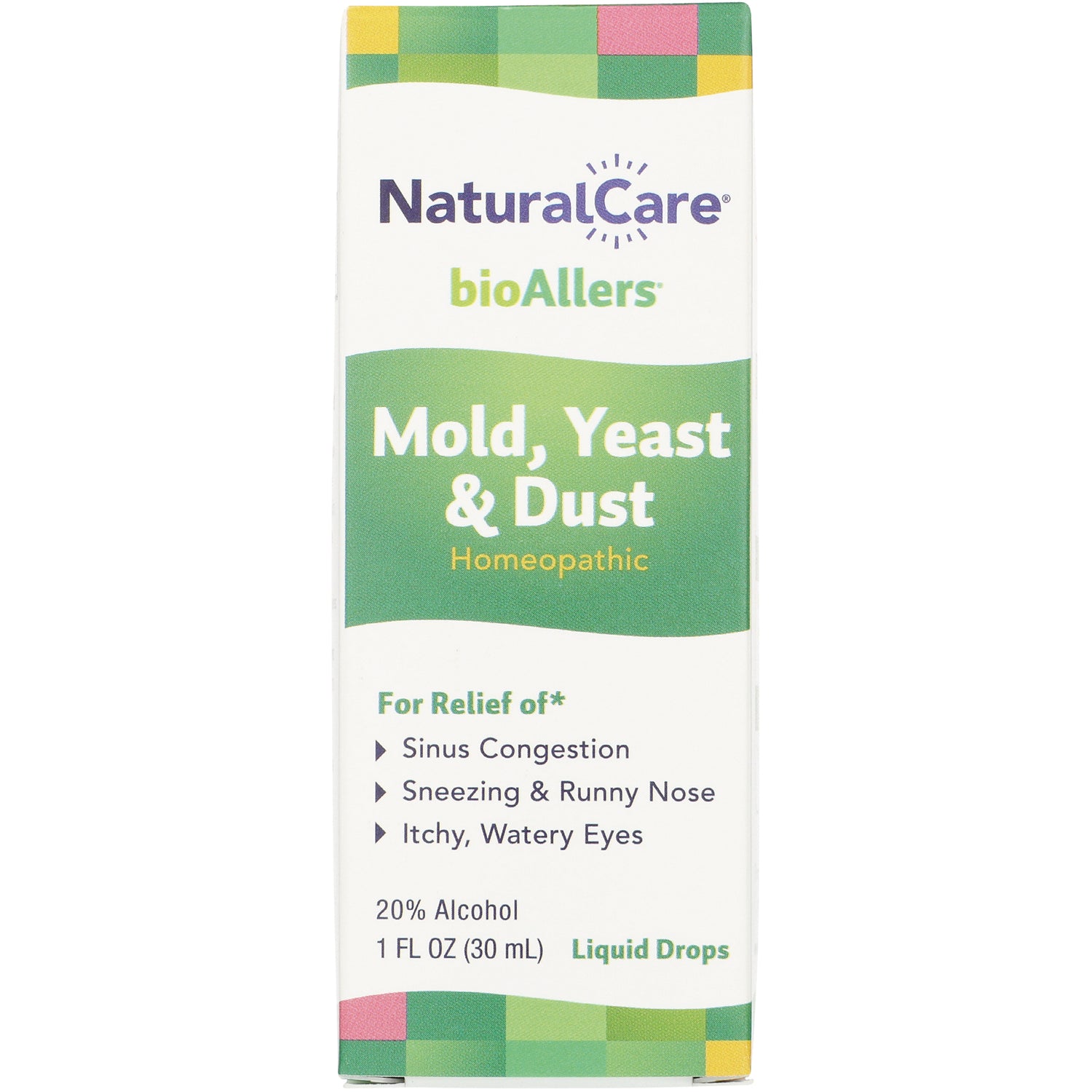 NTB040 | NaturalCare bioAllers Mold, Yeast & Dust homeopathic liquid drops 1 FL OZ box front panel