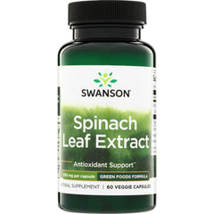 SWR087 | Swanson Spinach Leaf Extract, Antioxidant Support, 650 mg per capsule, 60 veggie capsules