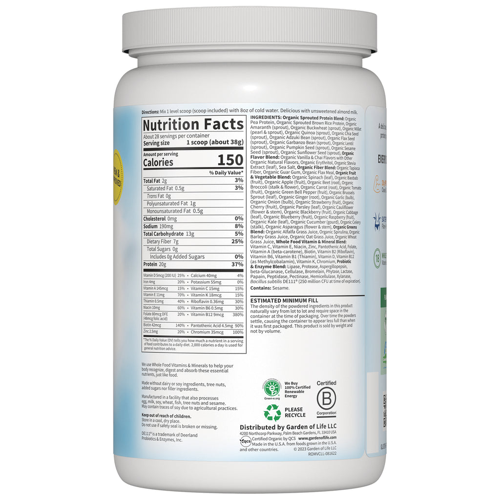 GLF175 | back label showing Nutrition Facts, ingredients, and distributor information - Thumbnail