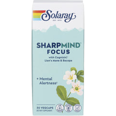 SLR490 | Solaray SharpMind Focus with Cognizin, Lions Mane & Bacopa, 30 vegcaps