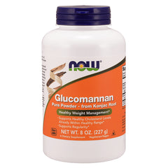 NWF1008 | NOW Glucomannan pure powder 8 oz white jar with orange label