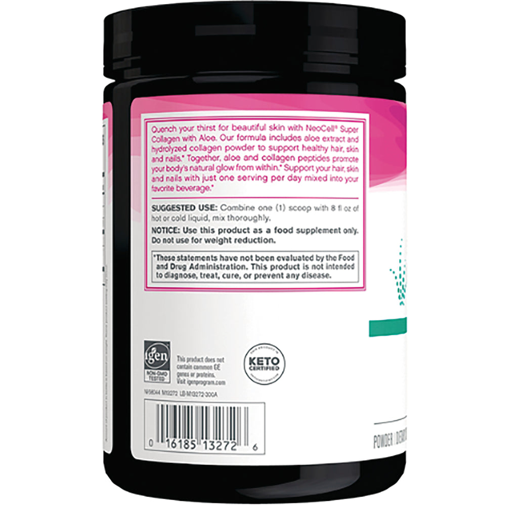 NEC037 | Back label of supplement jar showing suggested use, warning text, certification logos and barcode - Thumbnail