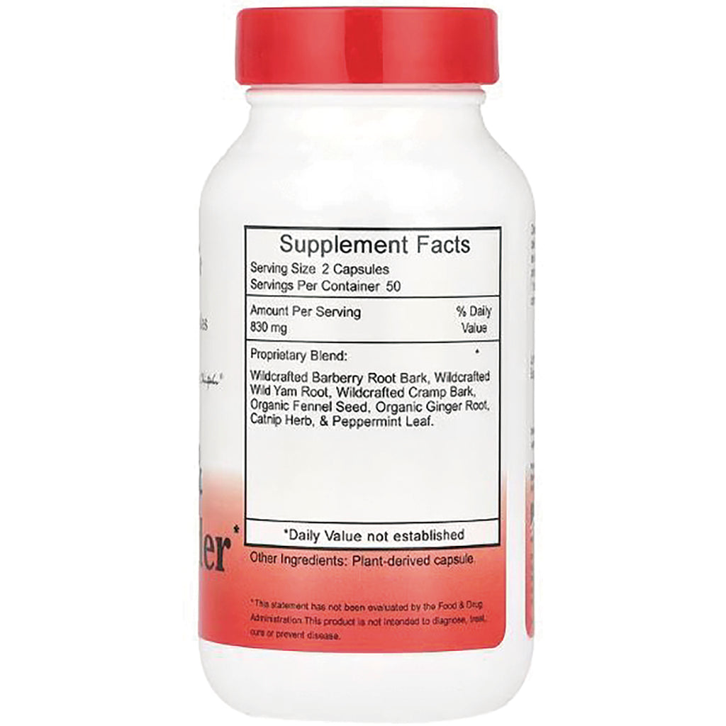 DCR006 | Back label showing Supplement Facts panel and ingredients on white bottle with red cap - Thumbnail