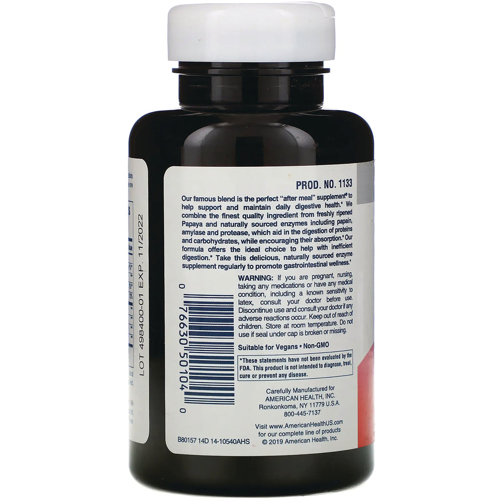 AM093 | Back label with supplement details, warning text, barcode, and Suitable for Vegans  Non-GMO - Thumbnail