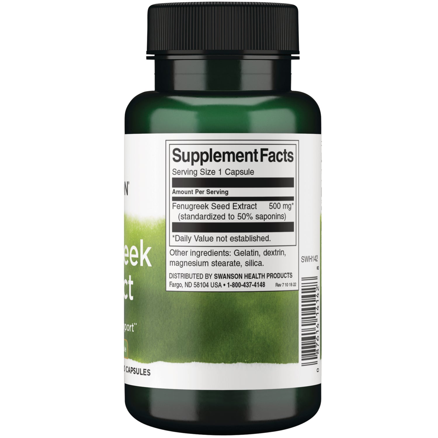 SWH142 | Back label with supplement facts and serving information