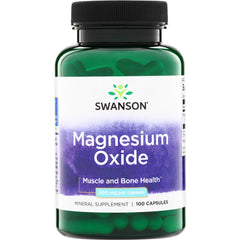 SW1817 | Swanson Magnesium Oxide, 500 mg per capsule, 100 capsules, Muscle and Bone Health