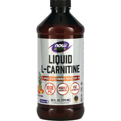 NWF762 | NOW Sports Liquid L-Carnitine 16 fl oz bottle, tropical punch flavor, 1000 mg, highly absorbable