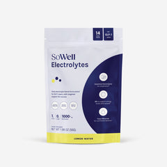 SOW001 | SoWell Electrolytes Lemon Water, 14 stick packs, for GLP-1 users