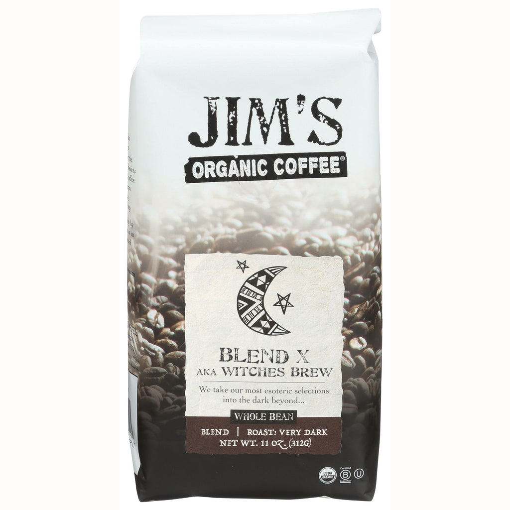 JOC004 | Jim's Organic Coffee Blend X aka Witches Brew whole bean 11 oz bag with moon logo - Thumbnail