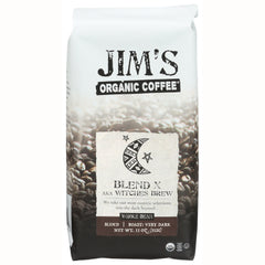 JOC004 | Jim's Organic Coffee Blend X aka Witches Brew whole bean 11 oz bag with moon logo