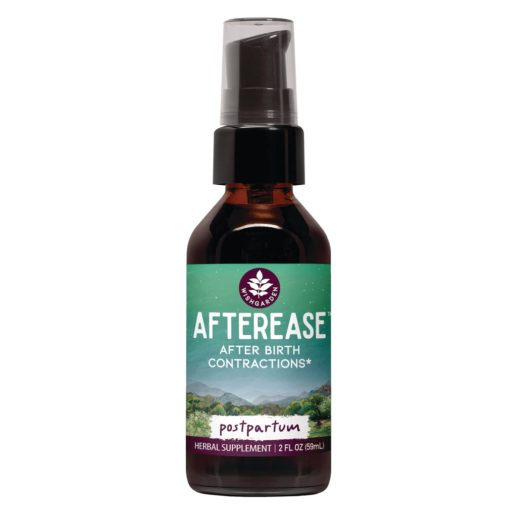 WGH001 | AfterEase postpartum herbal supplement, 2 fl oz bottle front; text: After Birth Contractions - Thumbnail