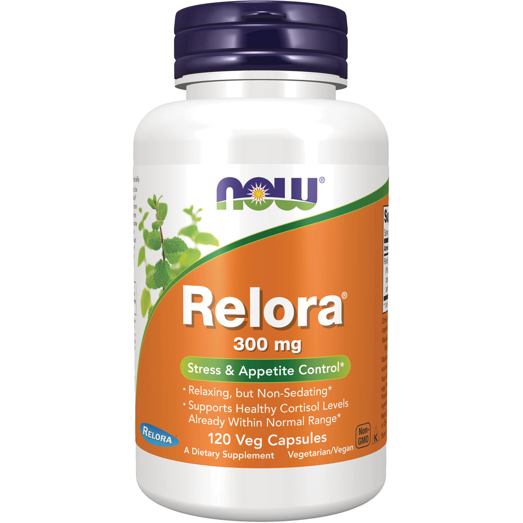 NWF1122 | NOW Relora 300 mg supplement bottle front label, 120 veg capsules, Stress & Appetite Control - Thumbnail