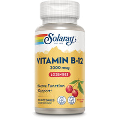 SLR418 | Solaray Vitamin B-12 2000 mcg lozenges, 90 count, natural cherry flavor