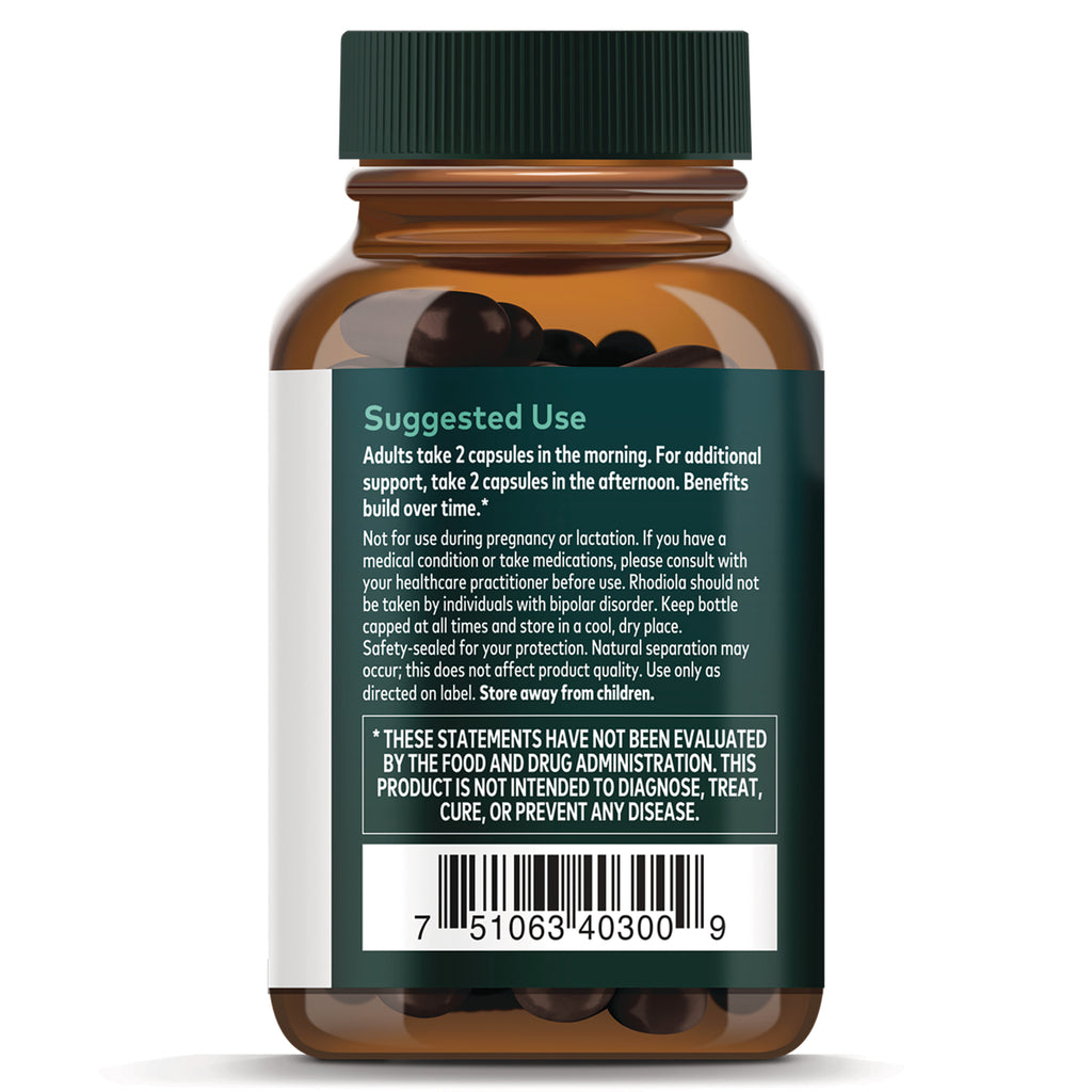 GH001 | Back label of amber supplement bottle showing Suggested Use instructions, warning text and barcode - Thumbnail