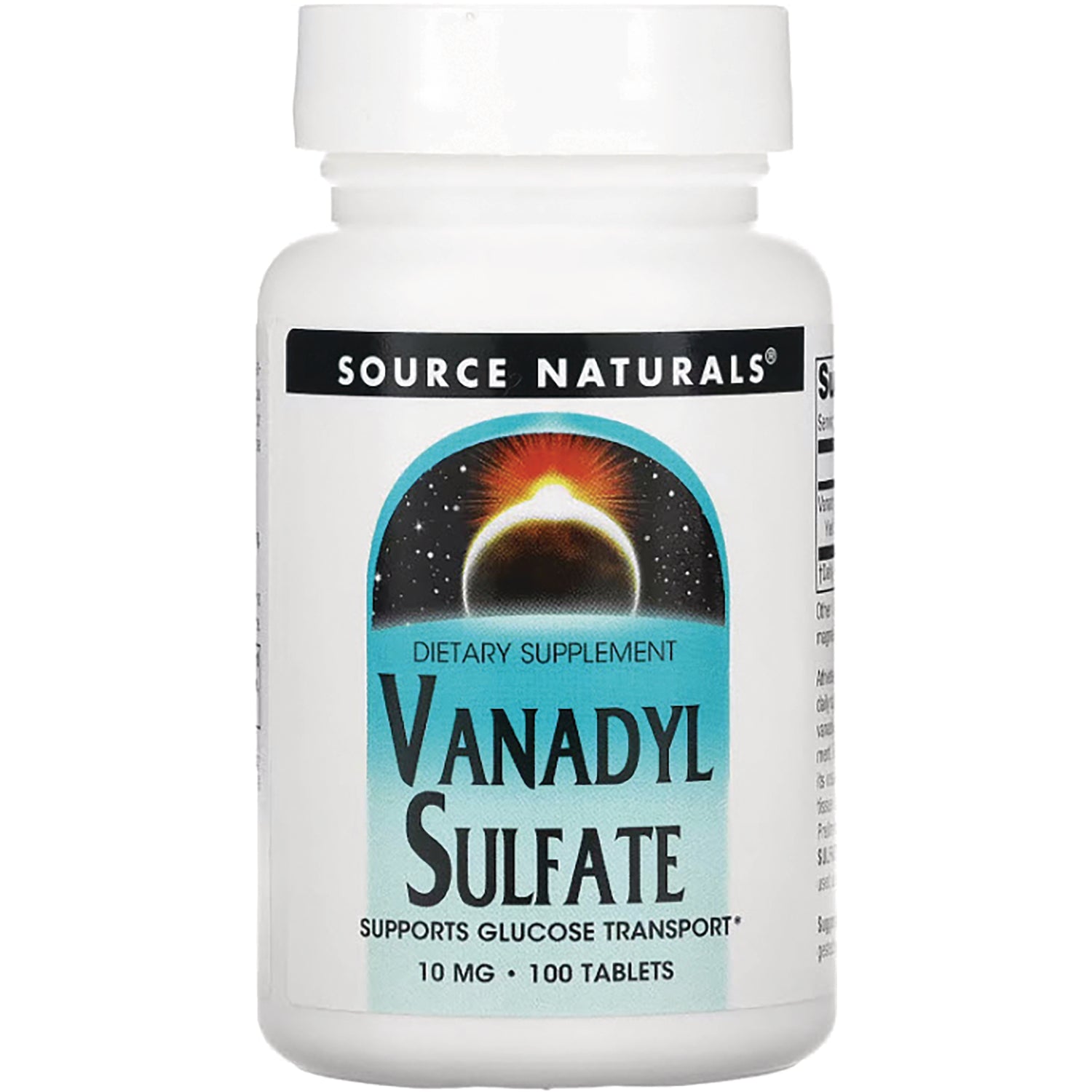 SN521 | Source Naturals Vanadyl Sulfate dietary supplement, 10 mg, 100 tablets