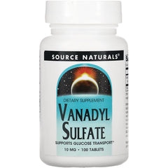 SN521 | Source Naturals Vanadyl Sulfate dietary supplement, 10 mg, 100 tablets