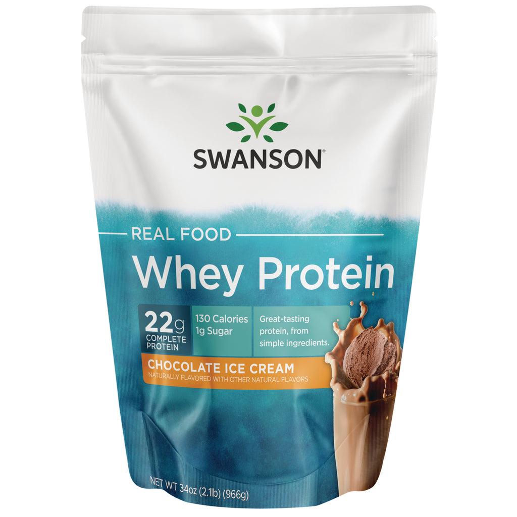 SWU1052 | Swanson Whey Protein chocolate ice cream pouches front view, four-pack - Thumbnail