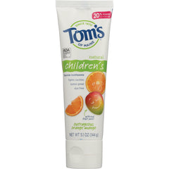 TSM096 | Tom's of Maine Children's Fluoride Toothpaste, Outrageous Orange Mango, 5.1 oz tube