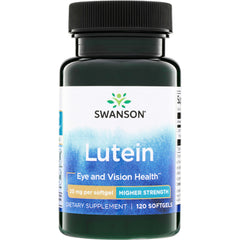 SWU994 | Swanson Lutein supplement bottle, 20 mg per softgel, Higher Strength, Eye and Vision Health, 120 softgels
