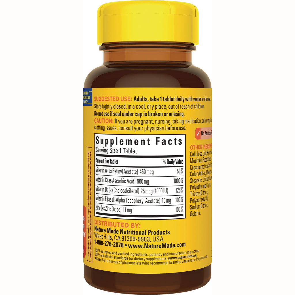 NTM172 | Back label showing Supplement Facts panel, suggested use, and distributor information on brown bottle with yellow cap - Thumbnail
