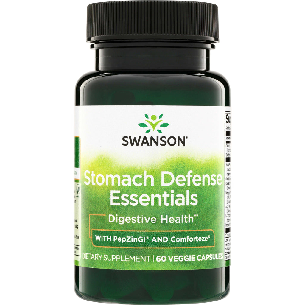 SWC100 | Swanson Stomach Defense Essentials, Digestive Health, 60 veggie capsules bottle - Thumbnail