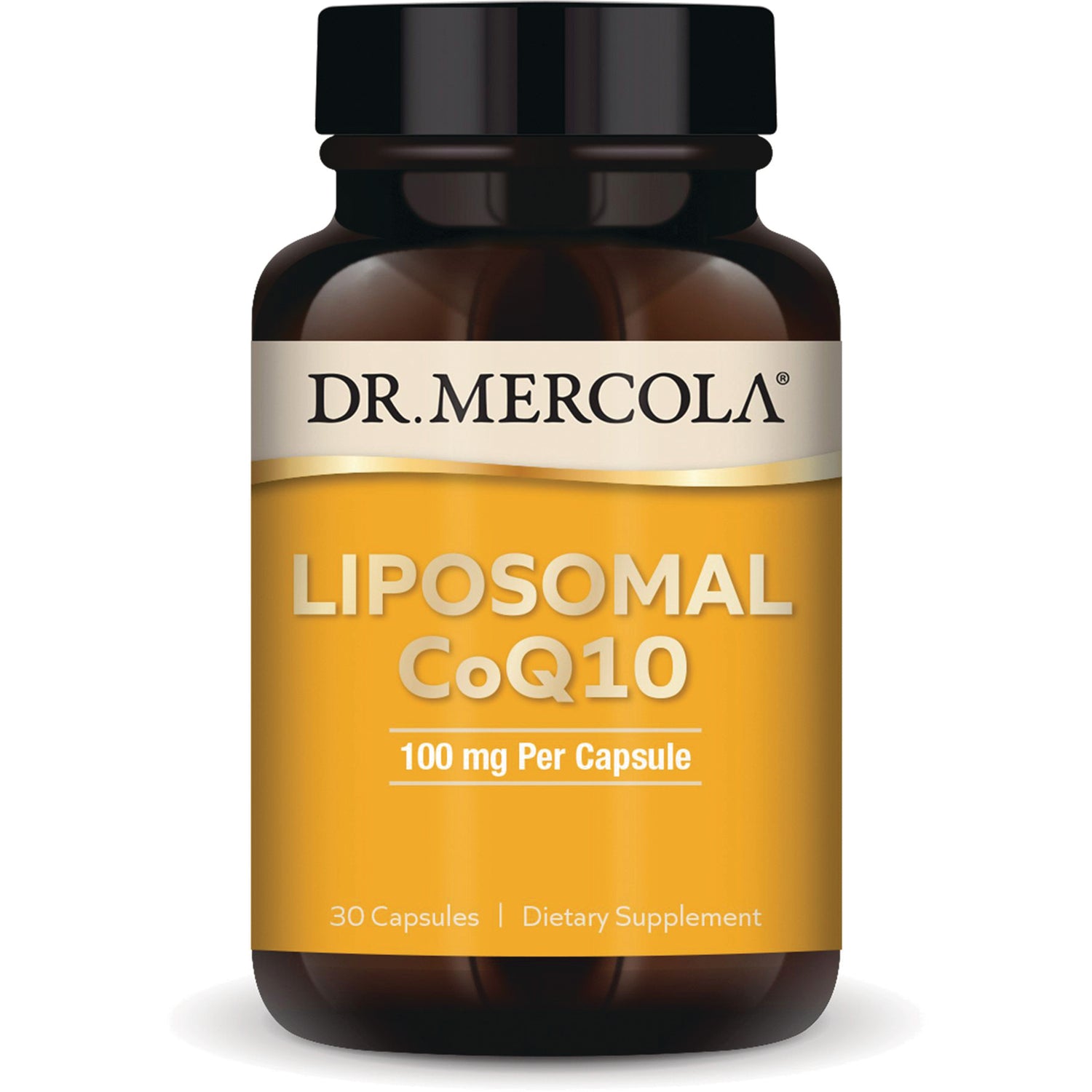MRC109 | Dr. Mercola Liposomal CoQ10 bottle, 100 mg per capsule, 30 capsules dietary supplement