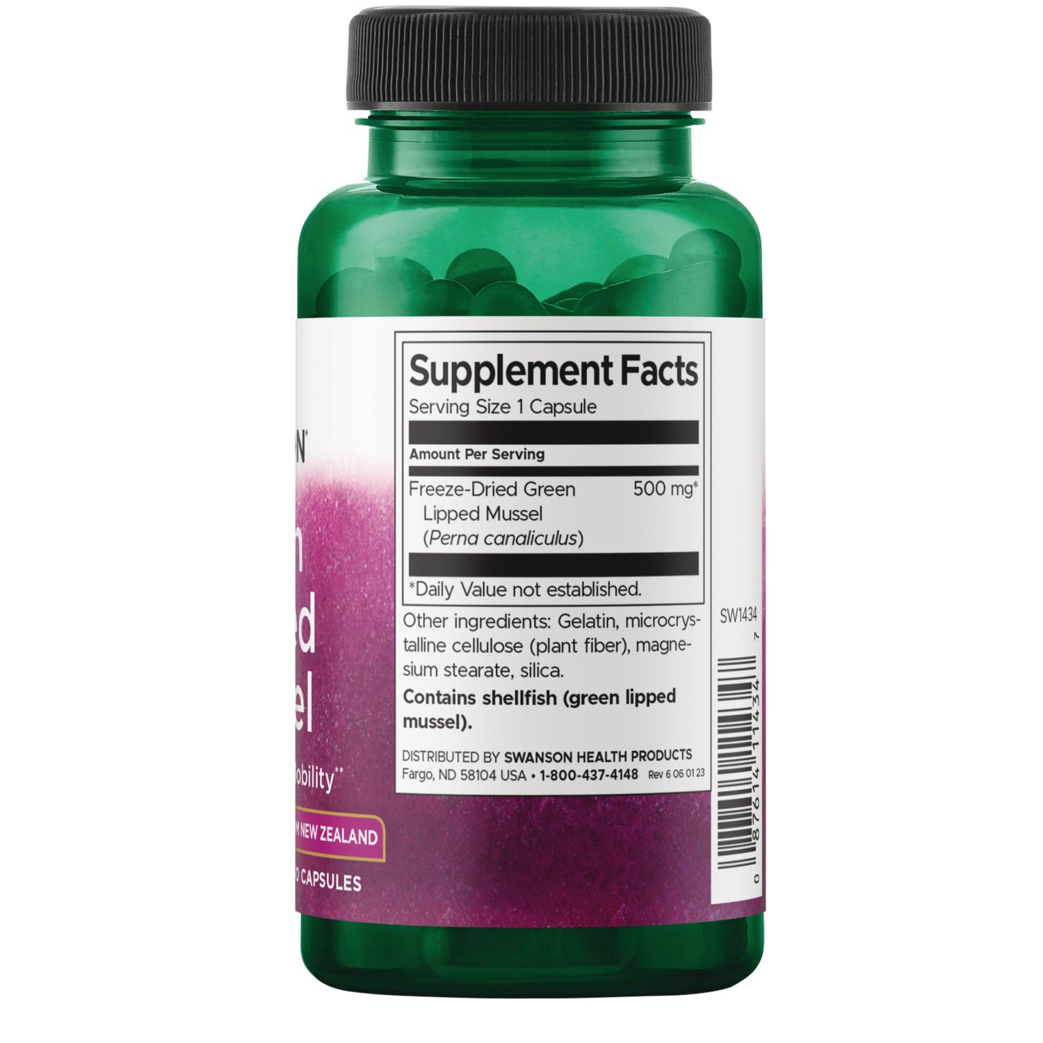 SW1434 | Supplement Facts panel: serving size 1 capsule
