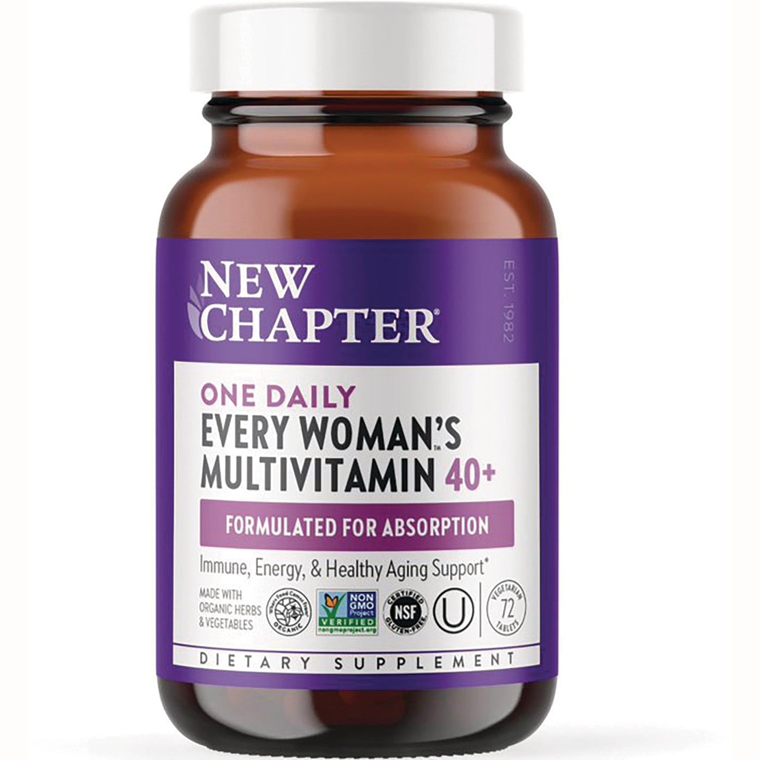 NWC226 | New Chapter One Daily Every Woman's Multivitamin 40+ amber bottle front label