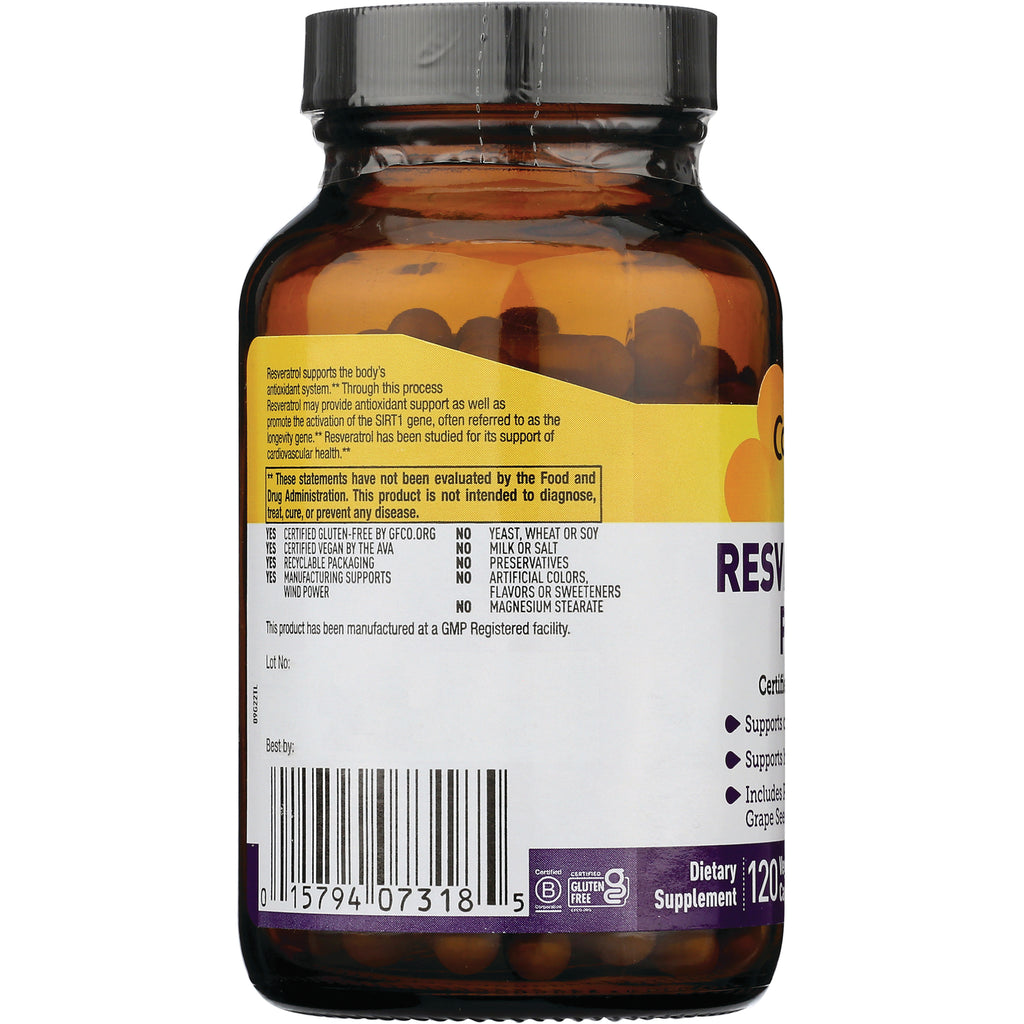 CRL396 | Back of amber supplement bottle showing label with ingredient and warning text and barcode - Thumbnail