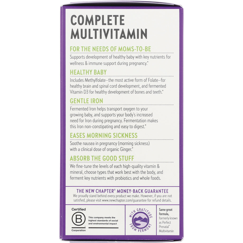 NWC147 | Product infographic for Complete Multivitamin listing benefits for moms-to-be, gentle iron, eases morning sickness - Thumbnail
