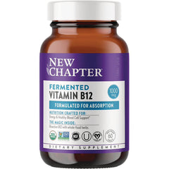 NWC346 | New Chapter fermented Vitamin B12 bottle front label 1000 mcg, 60 tablets