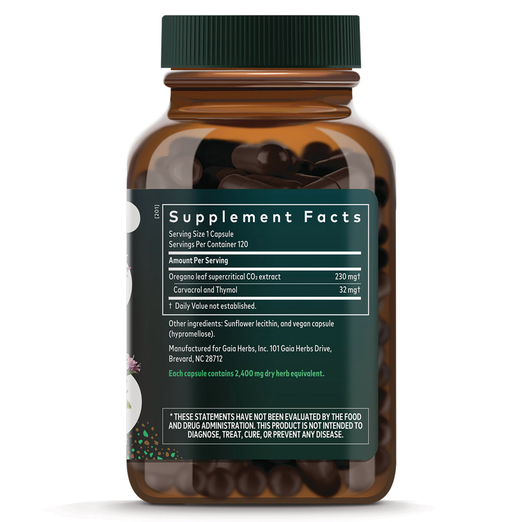 GH167 | Back label showing Supplement Facts panel, ingredients, and serving information on amber capsule bottle - Thumbnail