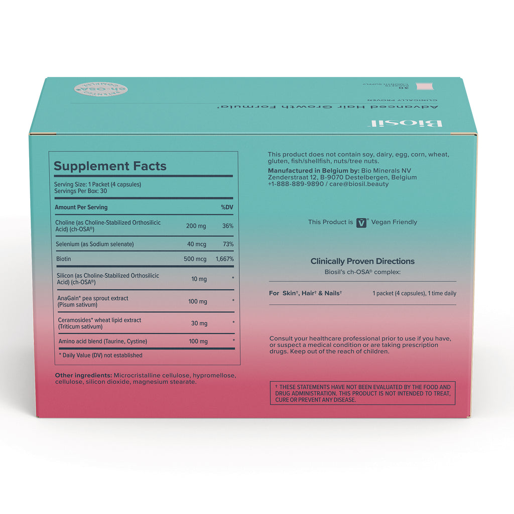 NFC217 | Back of teal and pink supplement box showing Supplement Facts panel, ingredients, and directions - Thumbnail