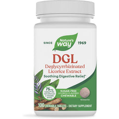 ET074 | Nature's Way DGL deglycyrrhizinated licorice extract bottle front, 100 chewable tablets