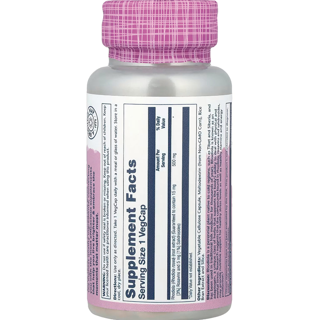SLR291 | bottle back showing Supplement Facts label and pink patterned cap - Thumbnail