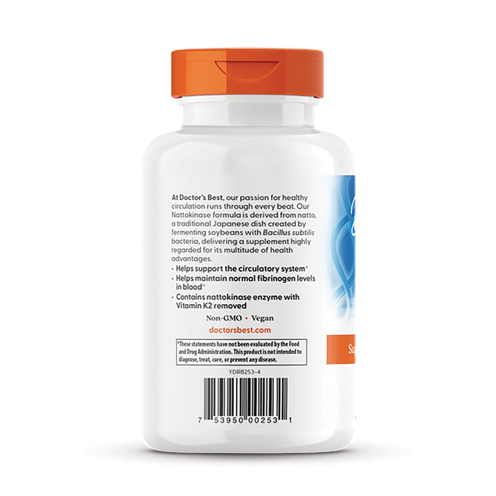 DB174 | Back of white supplement bottle with orange cap showing product description, bulleted benefits, doctorsbest.com and barcode - Thumbnail