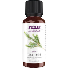 NWF103 | NOW essential oils pure tea tree 1 fl oz bottle with tea tree branch illustration