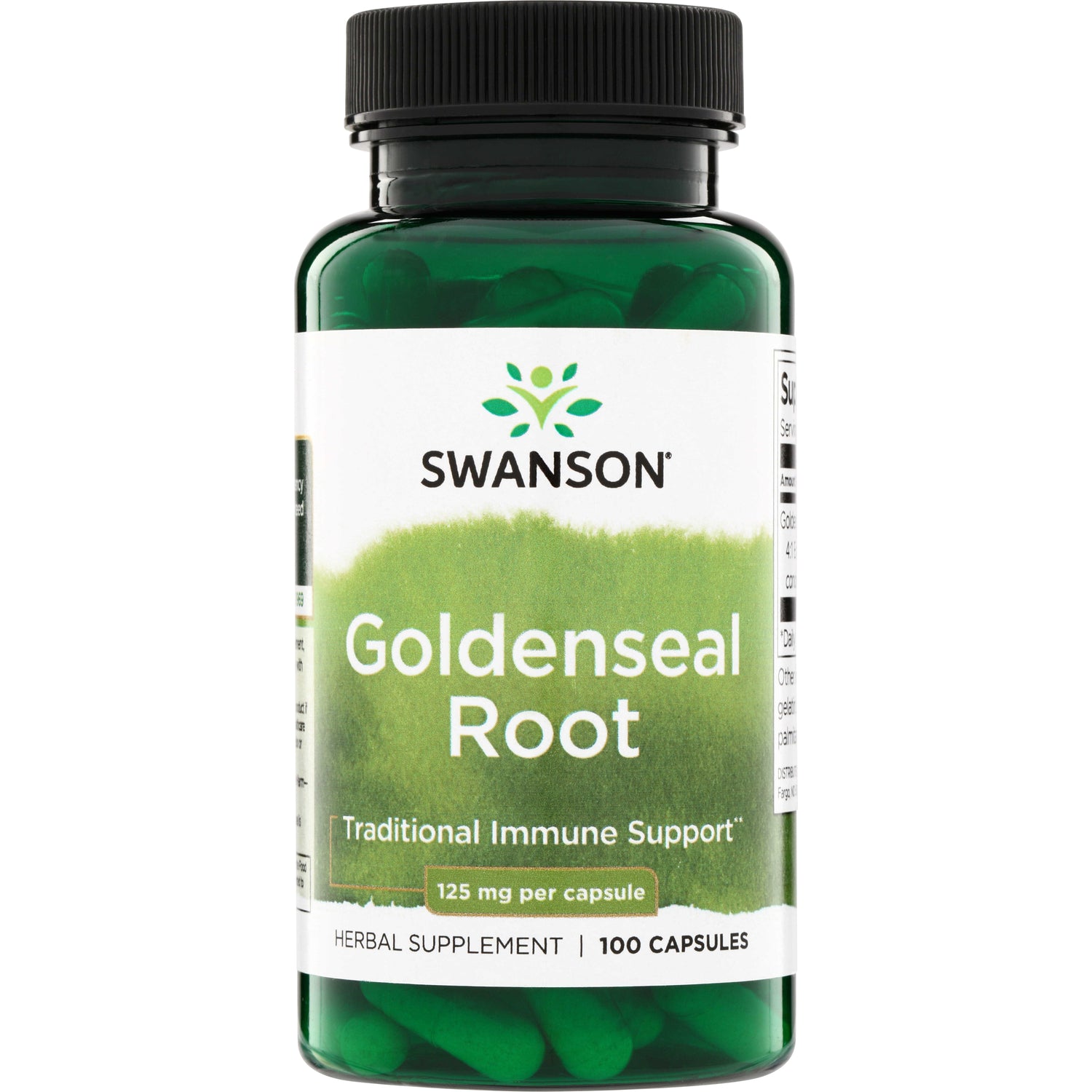 SW1662 | Swanson Goldenseal Root supplement, Traditional Immune Support, 125 mg per capsule, 100 capsules