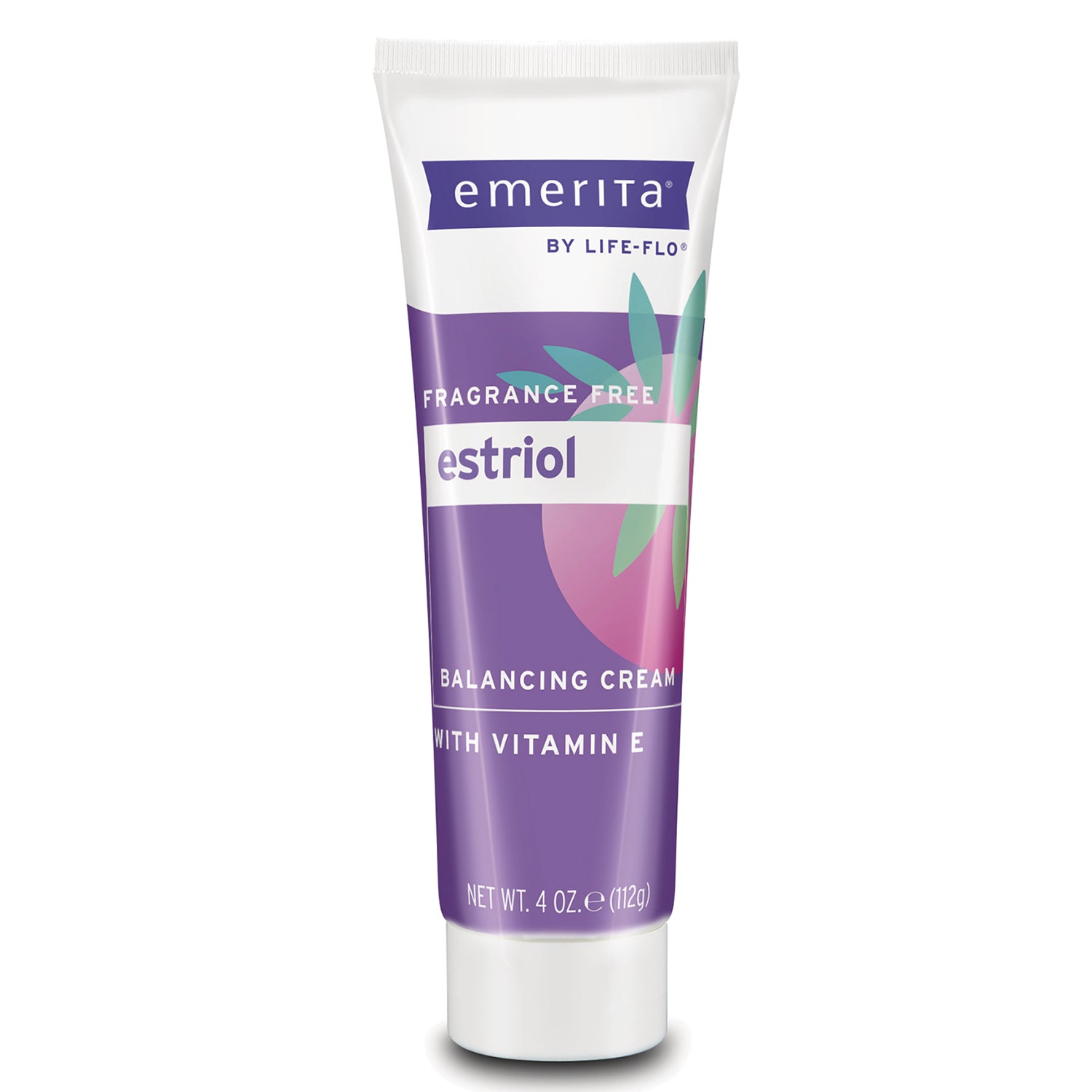 EMR030 | Emerita estriol balancing cream tube, fragrance free with vitamin E, net wt 4 oz