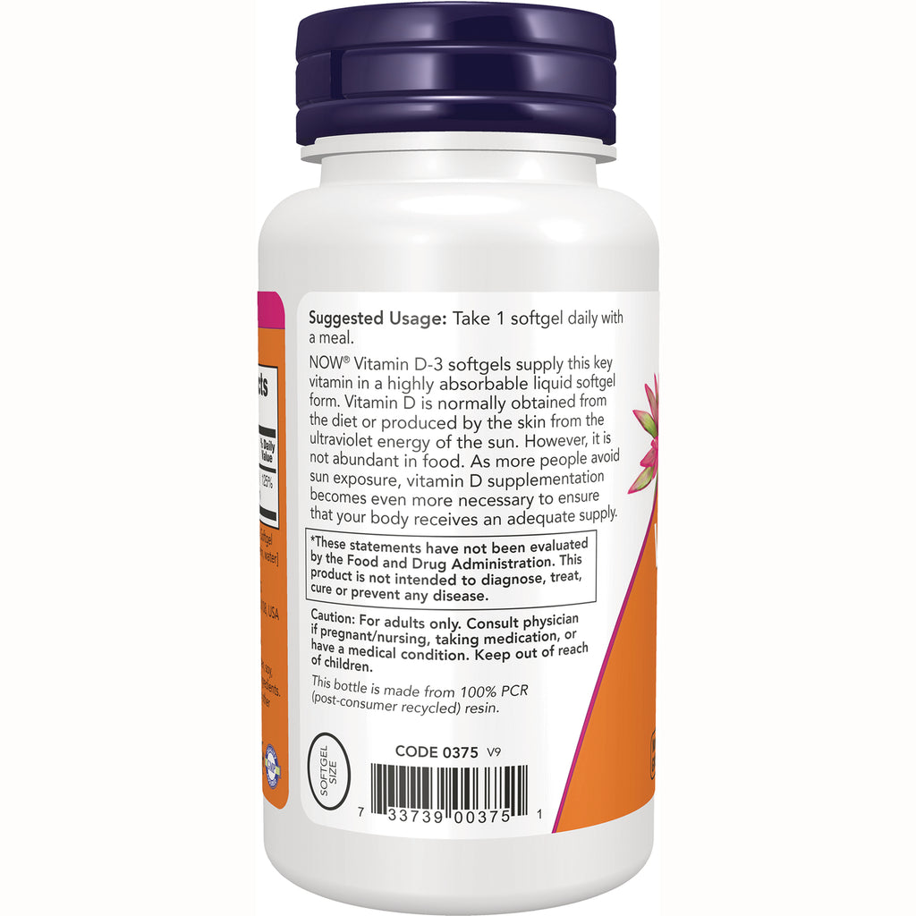 NWF514 | back label of white supplement bottle showing suggested usage Take 1 softgel daily, caution text, and barcode - Thumbnail