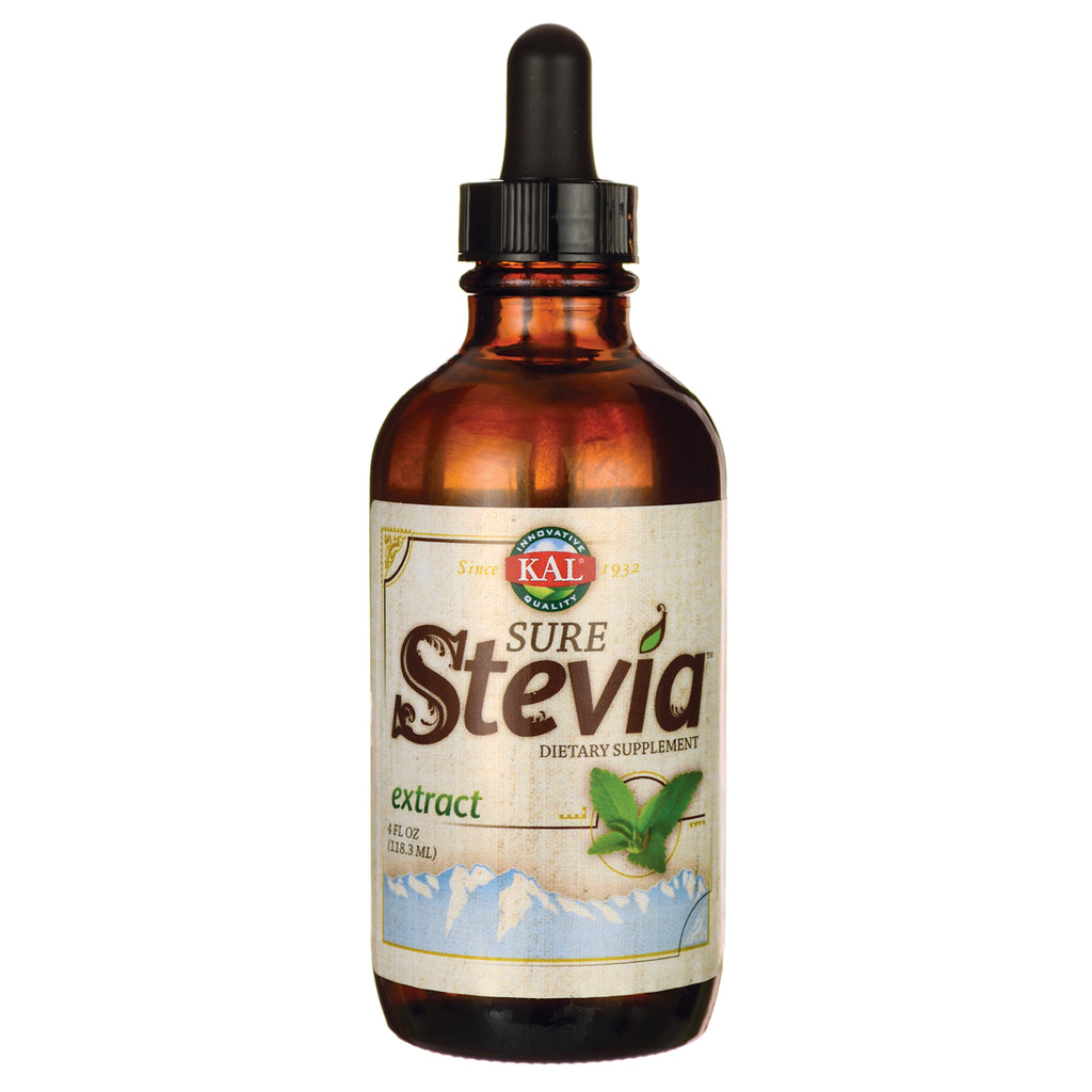 KL530 | KAL Sure Stevia extract dietary supplement 4 fl oz amber dropper bottle front label - Thumbnail