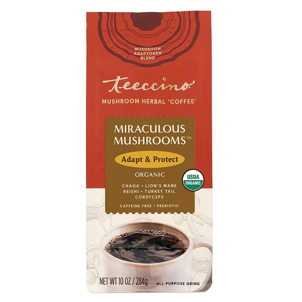 TCN030 | Teeccino Mushroom Herbal Coffee, Miraculous Mushrooms Adapt & Protect, organic, 10 oz bag - Thumbnail