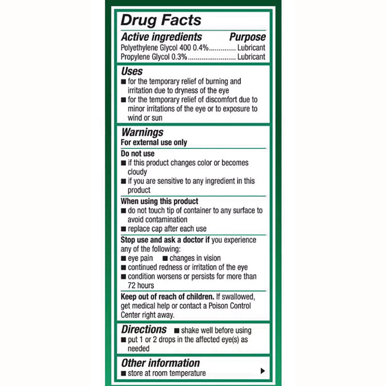 ACN011 | Drug Facts panel showing active ingredients, uses, warnings and directions