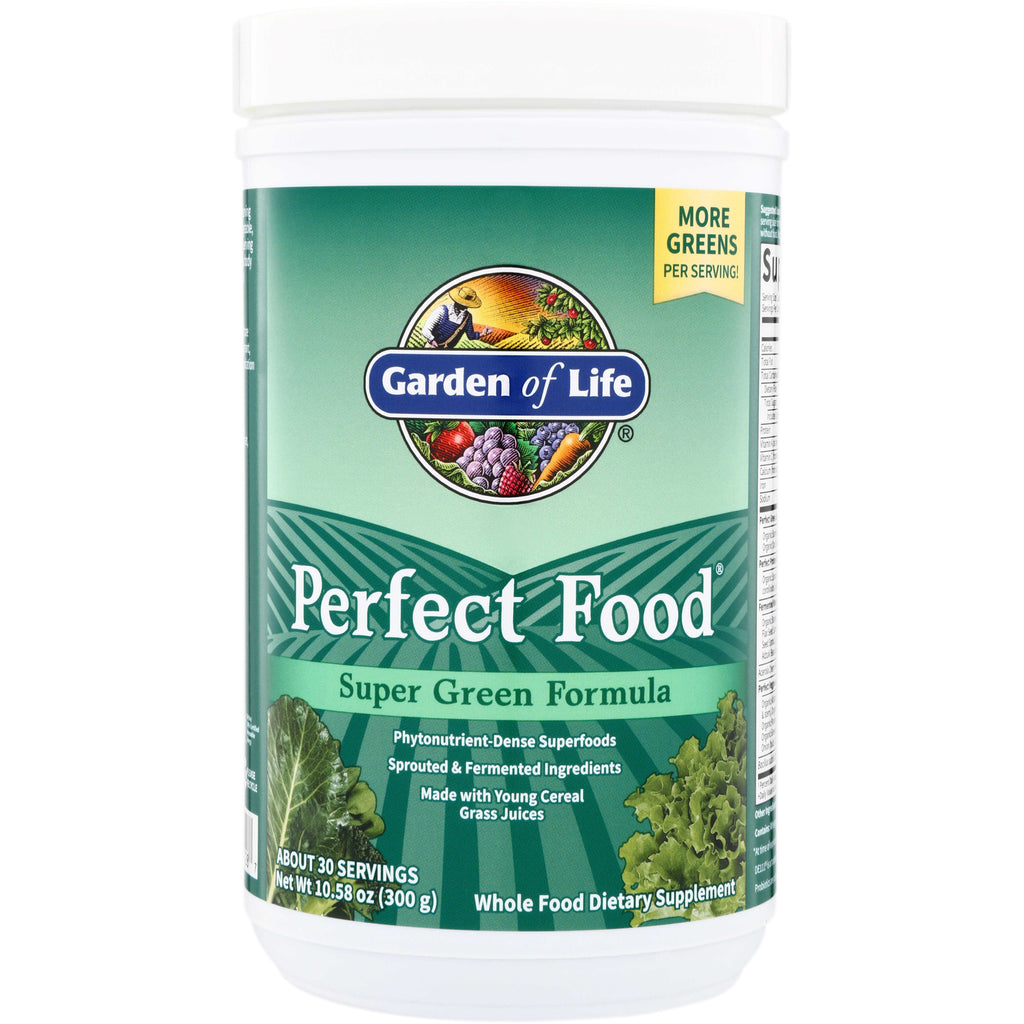 GLF002 | Garden of Life Perfect Food Super Green Formula powder canister front - Thumbnail