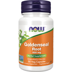 NWF399 | Bottle of Goldenseal Root 500 mg herbal supplement, 50 veg capsules
