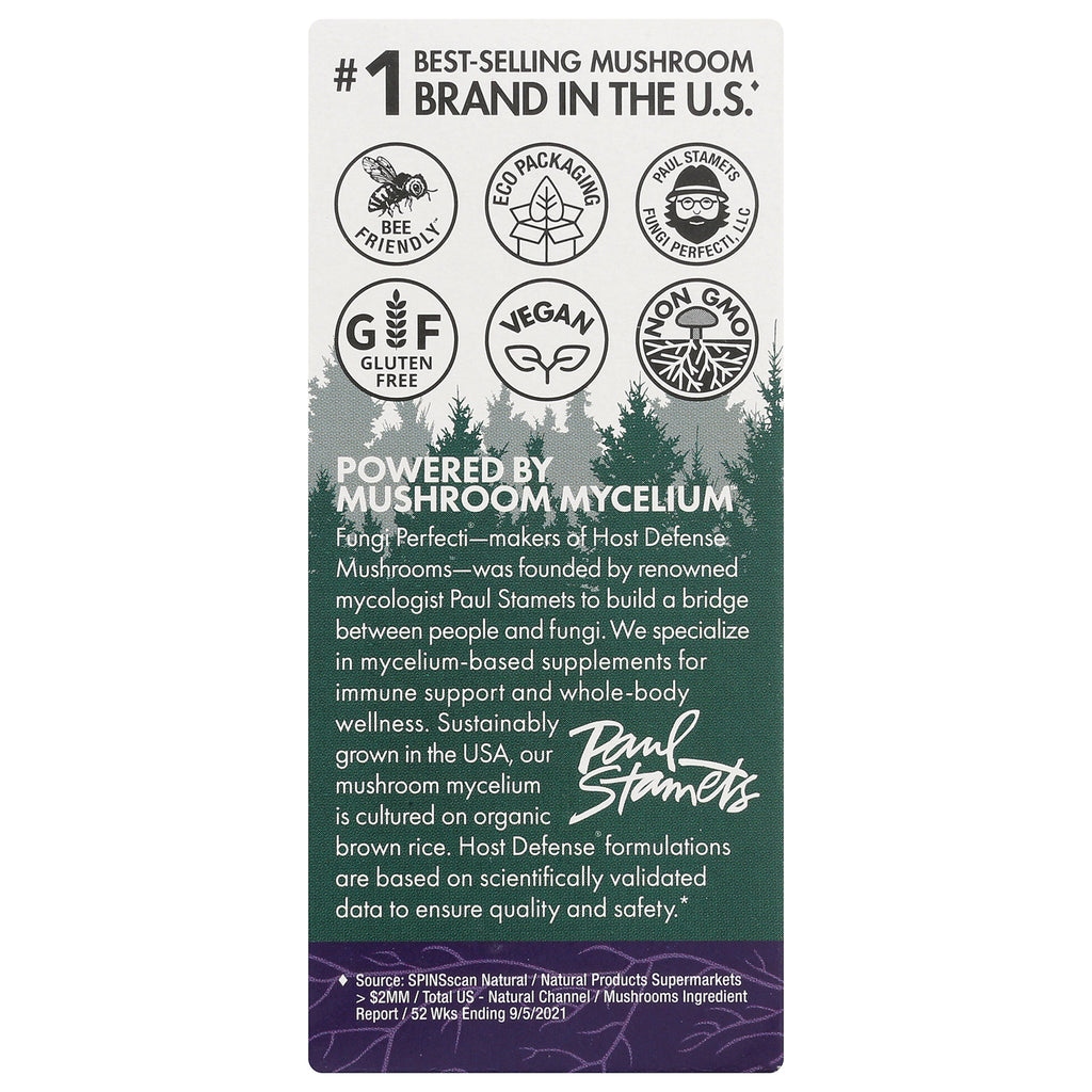 FUN010 | Back panel showing certification icons and text Powered by mushroom mycelium with Paul Stamets signature - Thumbnail