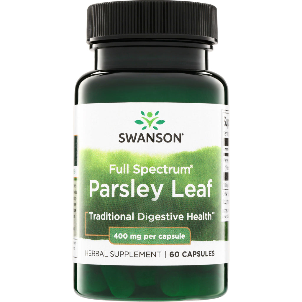 SW1266 | Swanson Full Spectrum Parsley Leaf herbal supplement, 400 mg per capsule, 60 capsules - Thumbnail