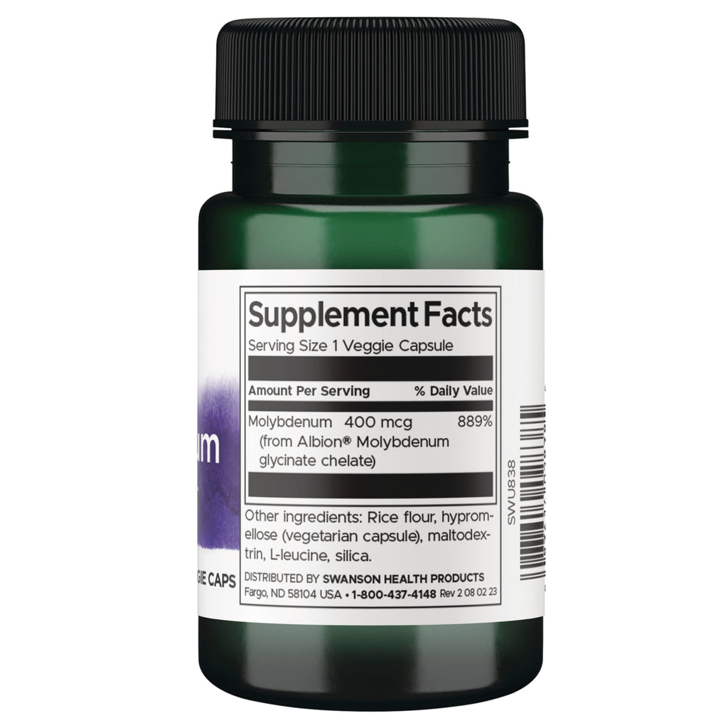 SWU838 | Back label with supplement facts and serving information - Thumbnail