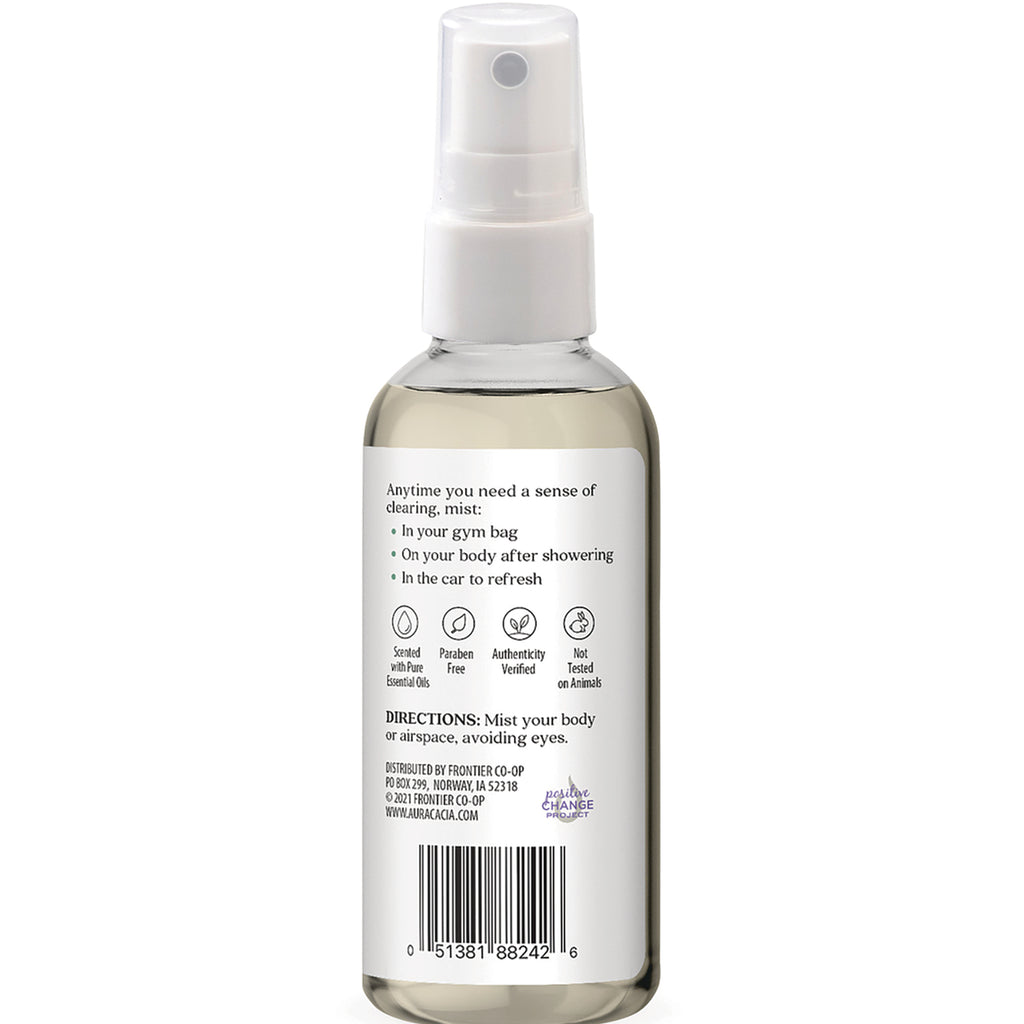 ARC051 | Back label of clear spray bottle showing usage directions, certification icons and barcode - Thumbnail