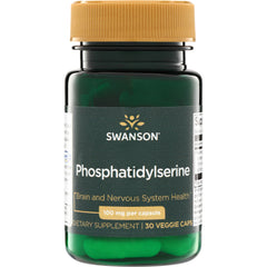 SWU899 | Swanson Phosphatidylserine supplement bottle, 100 mg per capsule, 30 veggie caps